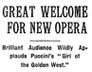  La Fanciulla Premiere, New York Times, 12/11/1910